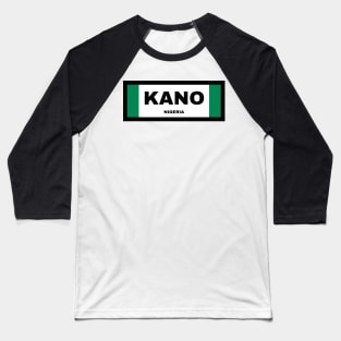 Kano City in Nigerian Flag Baseball T-Shirt